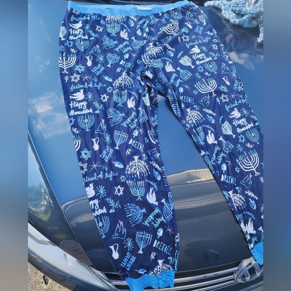 Printed Flannel Jogger Pajama Pants for Women Hanukkah 🕎 - Picture 3 of 5